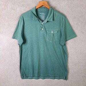 Old Navy Shirt Mens XL Green Short Sleeve Polo Chest Pocket Cotton Blend Casual